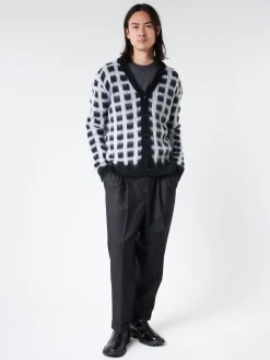 Marni - Checked Mohair Cardigan in Black