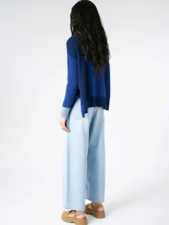 Marni - Colour-Block Cashmere Cardigan in Illusion Blue