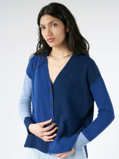Marni - Colour-Block Cashmere Cardigan in Illusion Blue