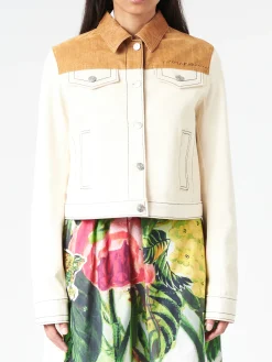 Marni - Denim Trucker Jacket with Contrast Yoke in Snow