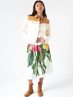 Marni - Denim Trucker Jacket with Contrast Yoke in Snow