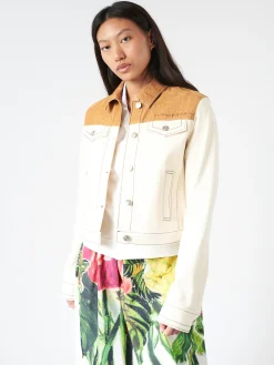 Marni - Denim Trucker Jacket with Contrast Yoke in Snow