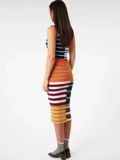 Marni - Multicoloured Knit Dress with Patchwork Stripes