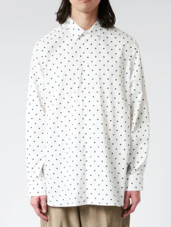 Marni - Poplin Long-Sleeved Shirt with Polka Dots in Lily White