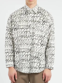 Marni - Poplin Shirt with Marni Scribble Motif in Lily White