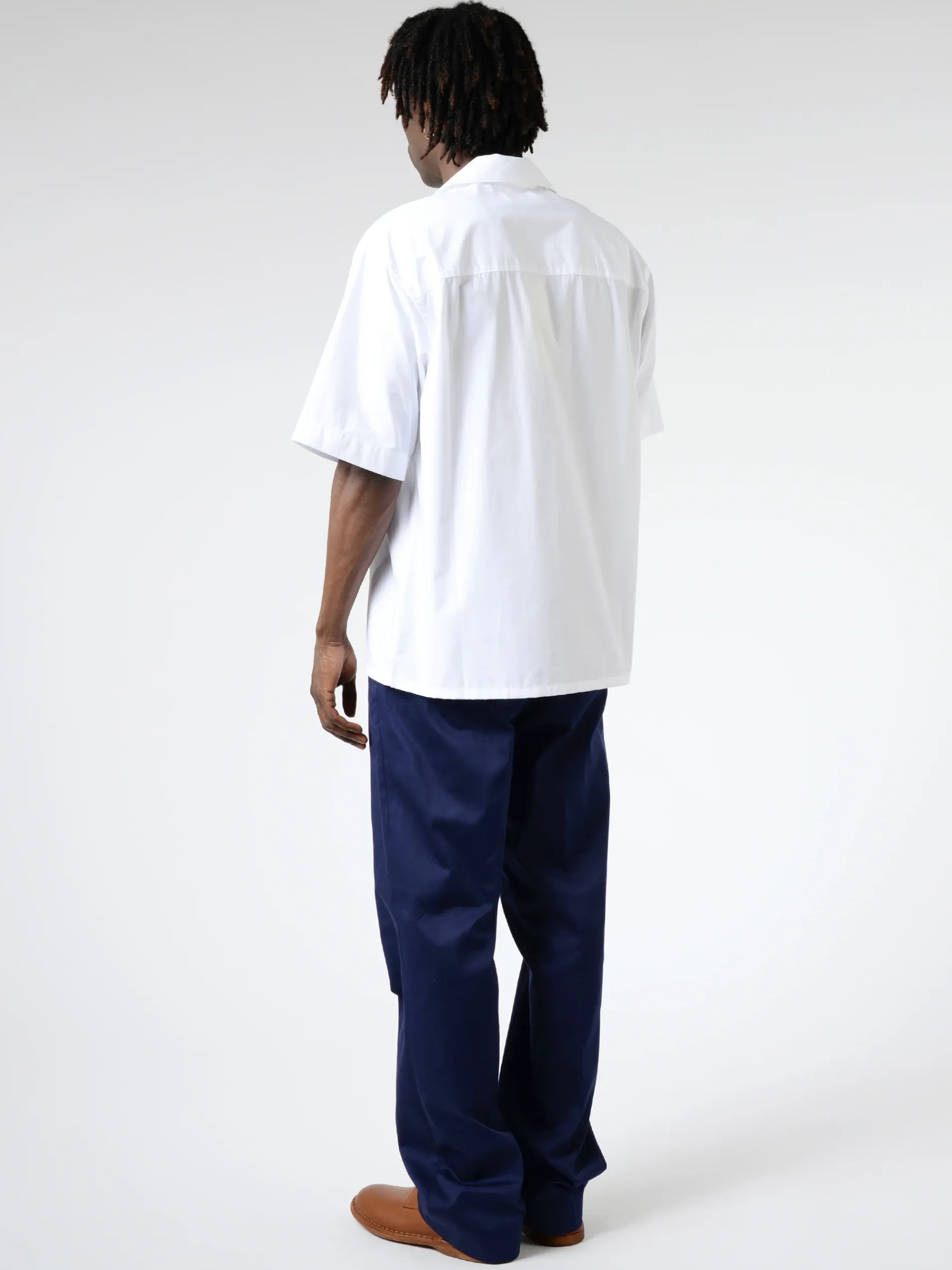Marni - Short Sleeve Logo Poplin Shirt in Lily White