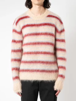 Marni - Striped Mohair Sweater in Tan