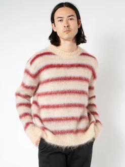 Marni - Striped Mohair Sweater in Tan
