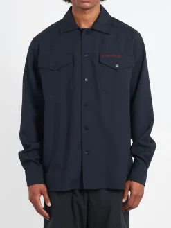 Marni - Tropical Wool Shirt in Blue Black