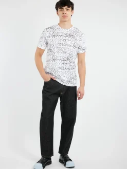 Marni - T-Shirt with Marni Scribble Motif in Lily White