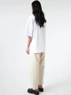 Marni - T-Shirt with Wordsearch Flower Print in Lily White