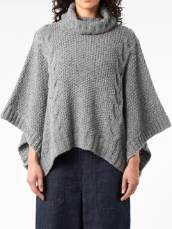 Ma'ry'ya - Turtleneck Poncho in Grey
