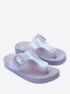 Melissa - Cozy Flip Flop in Grey and Pearl Blue