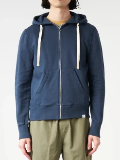 Merz b. Schwanen - Hooded Zip Up in Denim Blue