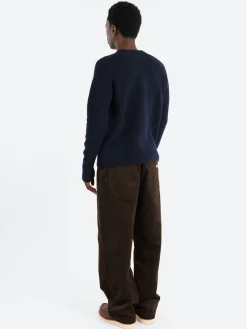 Merz b. Schwanen - LOCC02 Ribbed Pullover in Dark Navy