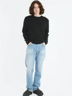 Merz b. Schwanen - Ribbed Merino Crewneck in Black