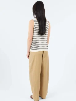 Merz b. Schwanen - WKTOP02 Knit Top in Nature and Dark Navy