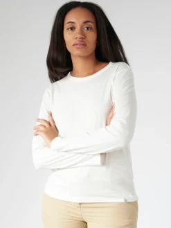 Merz b. Schwanen - Women's Relaxed Longsleeve T-Shirt in White
