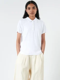 Merz b. Schwanen - Women's Terry Polo Shirt in White