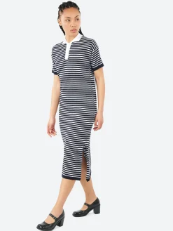 MJ Watson - 2530 Dress in Navy and White