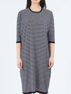 MJ Watson - 2529 Dress in Navy and White