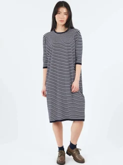 MJ Watson - 2529 Dress in Navy and White