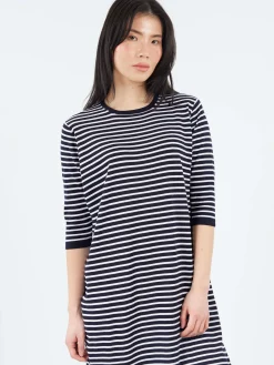 MJ Watson - 2529 Dress in Navy and White