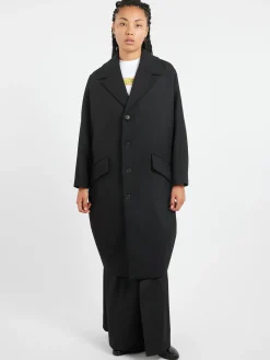 MM6 - Wool Gabardine Coat in Black
