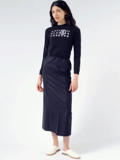 MM6 Maison Margiela - Logo Cropped Sweatshirt in Black