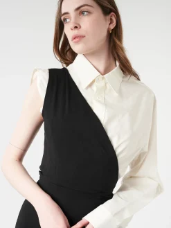 MM6 Maison Margiela - Maxi Dress in Black and Off White