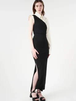 MM6 Maison Margiela - Maxi Dress in Black and Off White