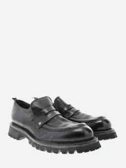 Moma - 1EW143 Penny Loafers in Nero Cusna