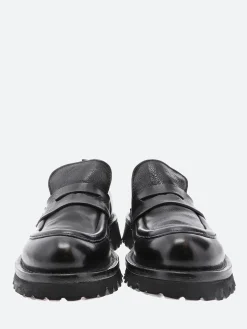 Moma - 1EW143 Penny Loafers in Nero Cusna