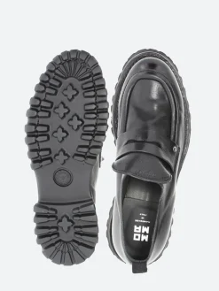 Moma - 1EW143 Penny Loafers in Nero Cusna