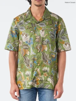 Naked & Famous - Aloha Shirt in Green