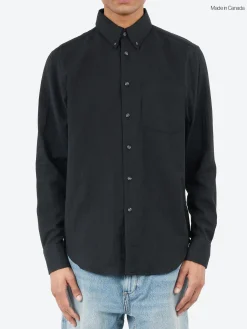 Naked and Famous - Double Weave Slub Gauze Easy Shirt in Black