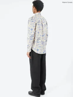 Naked and Famous - Linen Cats Easy Shirt in Blue