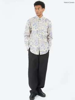 Naked and Famous - Linen Cats Easy Shirt in Blue