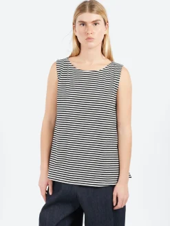 Neirami - A-Line Stripe Tank Top in Nero