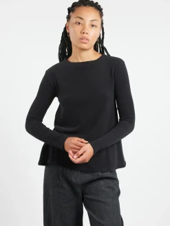 Neirami - Boat Neck Sweater in Nero