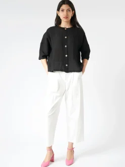 Neirami - Pleated Trouser in Rice (White)