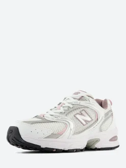 New Balance - 530 in White with Silver Metallic and Ice Wine