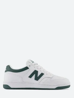New Balance - 480 in White with Nightwatch Green