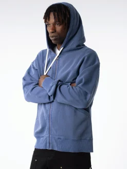 Nigel Cabourn - Army Gym Hoodie in Denim (Blue)