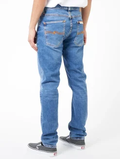 Nudie Jeans - Lean Dean in Lost Orange (Light Blue Wash)