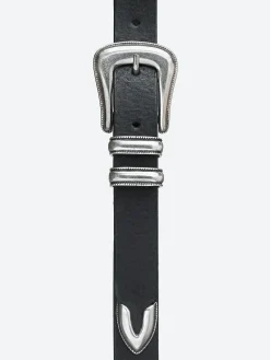 Nudie Jeans - Western Silver Belt in Black