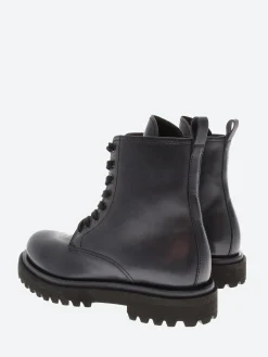 Officine Creative - Wisal 008 Combat Boots in Blue Marine Buttero