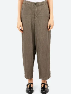 Pas de Calais - Linen Twill Wide Pants in Khaki