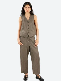 Pas de Calais - Linen Twill Wide Pants in Khaki
