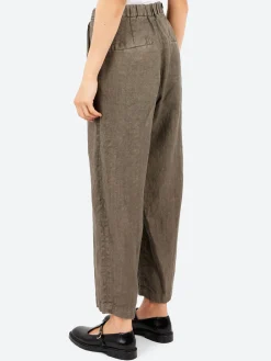 Pas de Calais - Linen Twill Wide Pants in Khaki